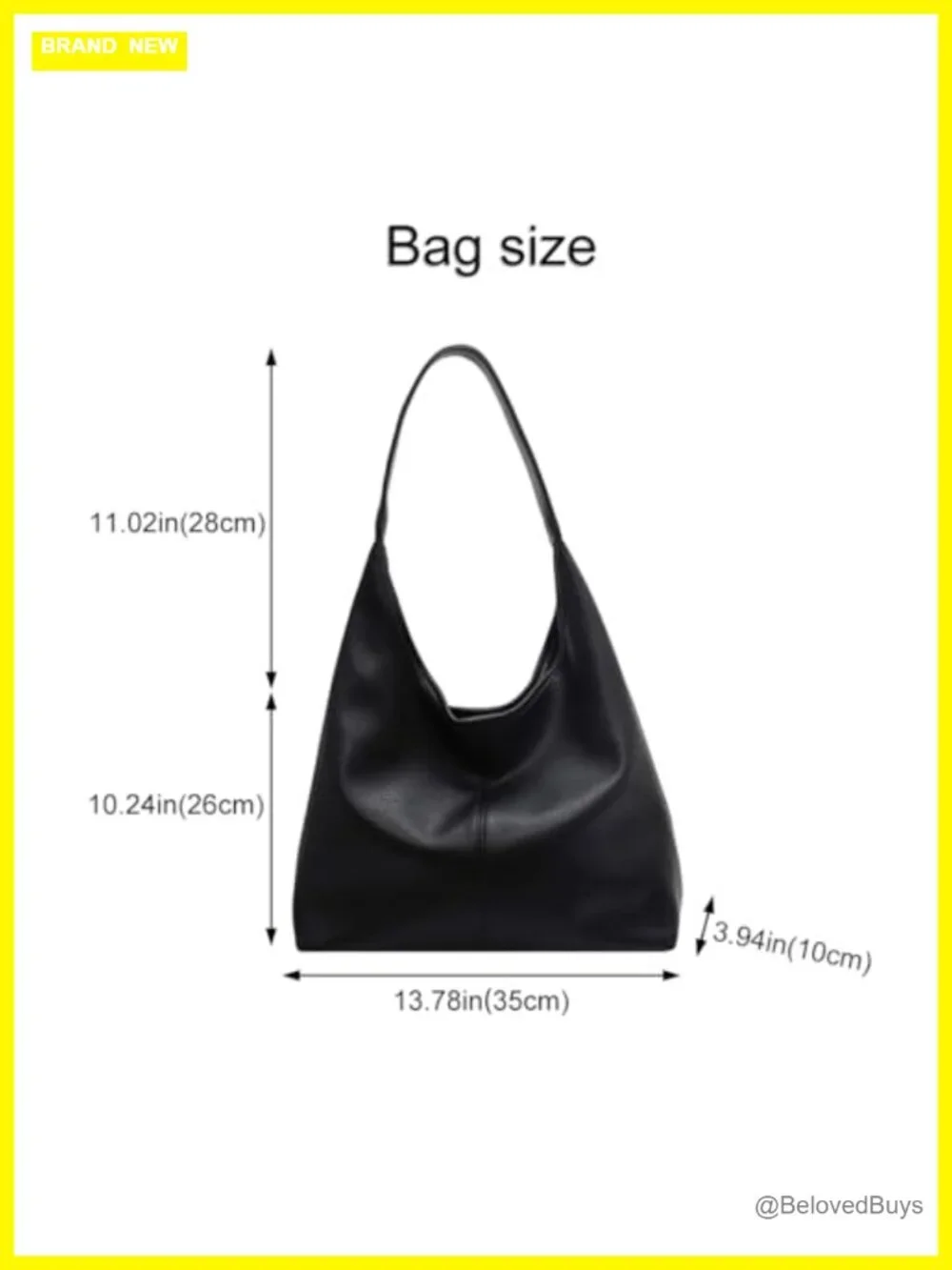 2pc Slouchy Hobo Tote Bag Soft PU Leather Shoulder Purse Work Everyday Handbag